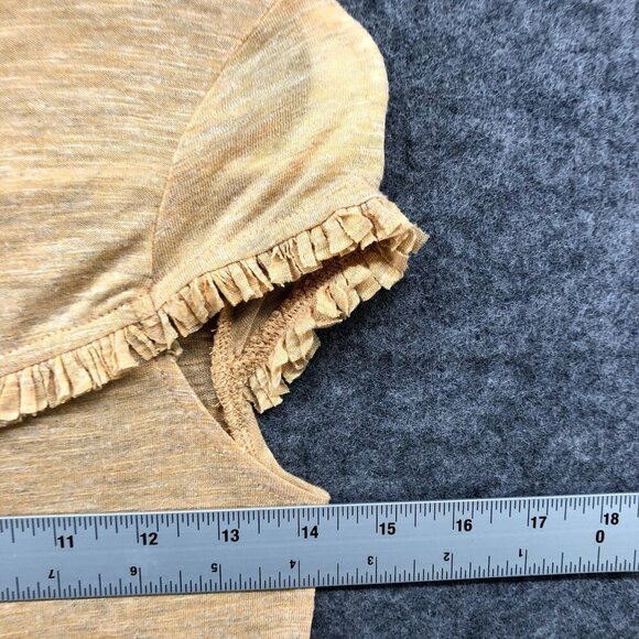 NWT Sisley Girls XL 10-11 Years Linen Blend T Shirt Ruffle Peach Summer 150 cm - Picture 12 of 12